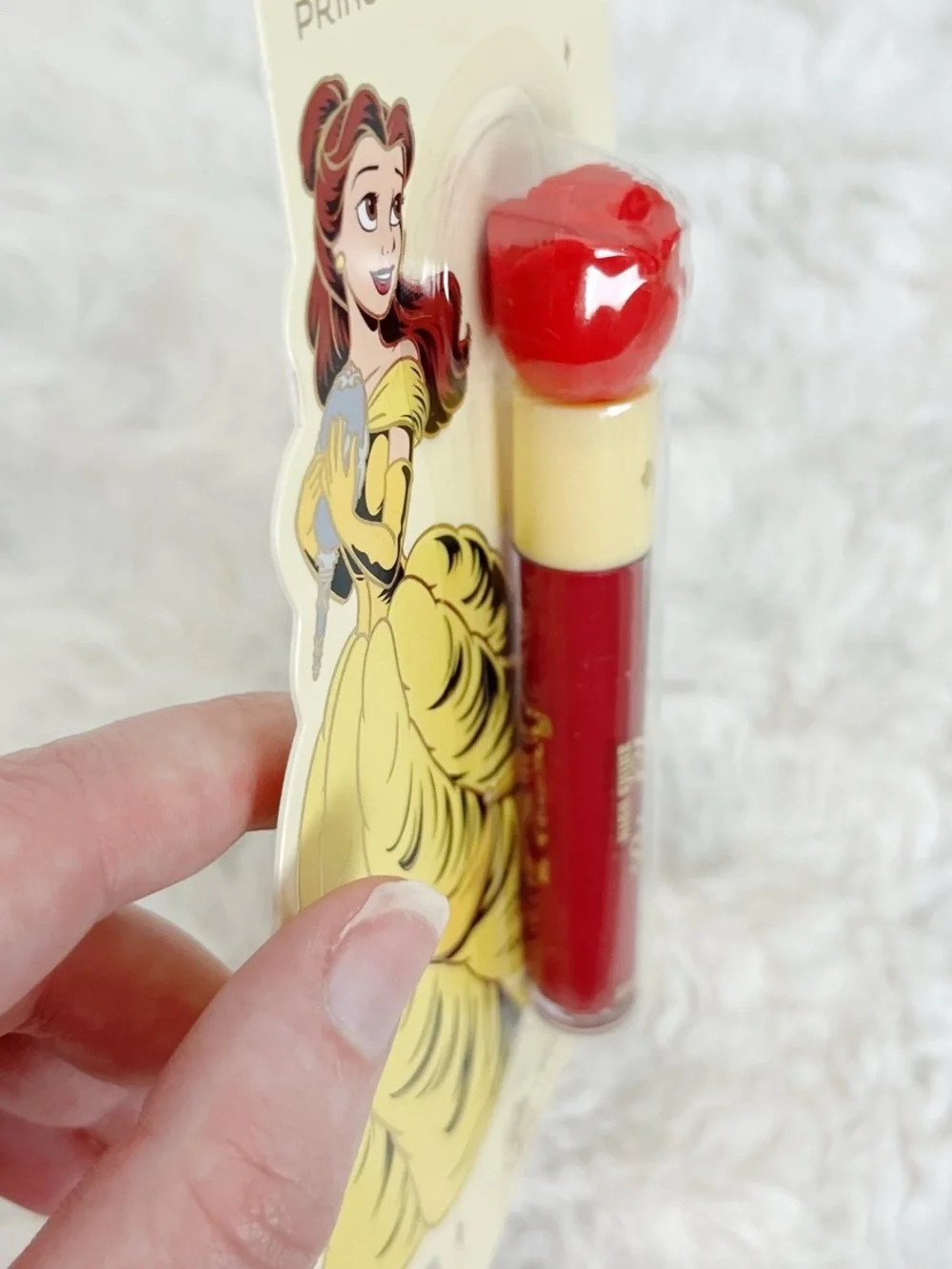 Disney Princess Belle Red High Shine Lip Gloss Vanilla Scent Rose Tube Romantic